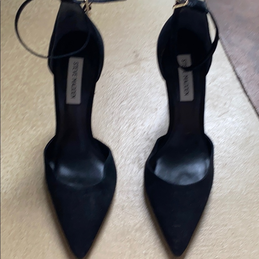 Pointy ankle strap heels
